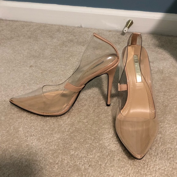 Clear heels with nude bottom - Picture 2 of 2